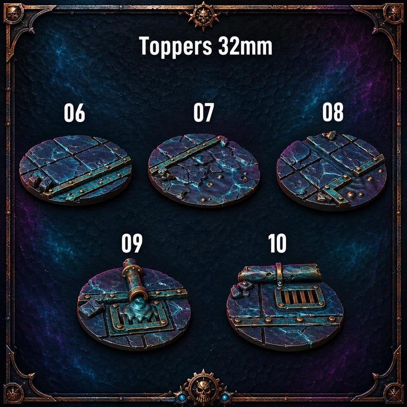 Anvil Wardens - Toppers 32mm 2 - 16k Resin - GreyTide Studio - Drakes / Space Warriors / Bitz / Tabletop / Wargaming / Grimdark image 1