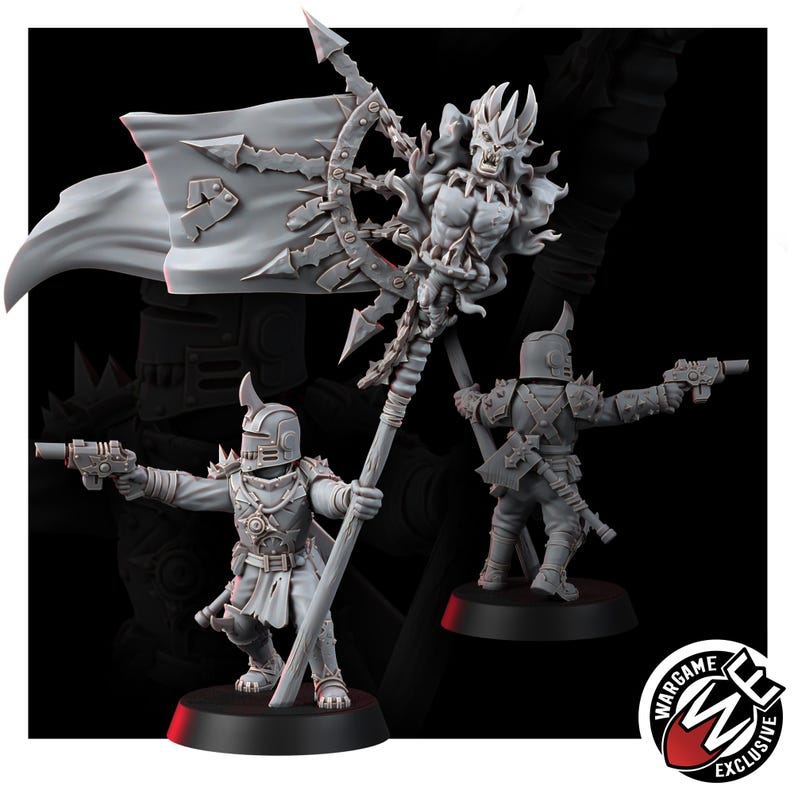 Commandogroep Chaos Renegades of Pain | 16k Resin Miniatures | 28 mm 32 mm Tafelblad Wargaming | Ongeverfd afbeelding 6