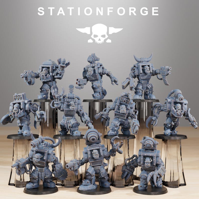 Orks Orkaz Steelbrutes | Station Forge 16k Resin Miniatures | 28mm 32mm Tabletop Wargaming | Unpainted image 2