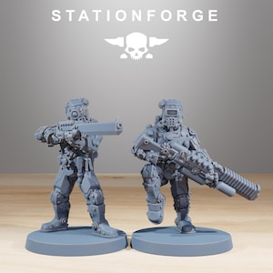 Scavenger Security Patrol | Station Forge 16k Resin Miniatures | 28mm 32mm Tabletop Wargaming | Unpainted image 6