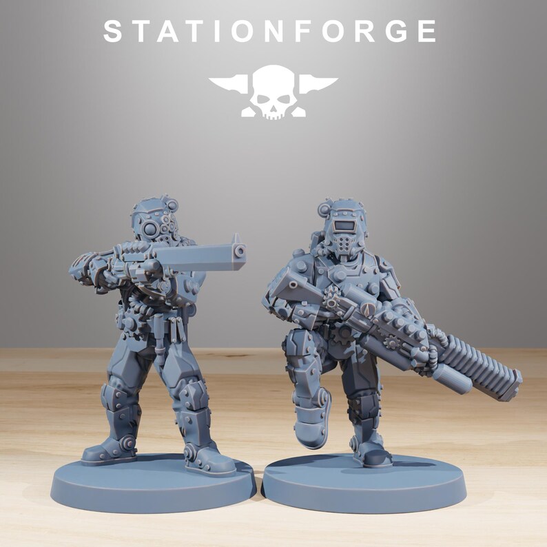 Scavenger Security Patrol | Station Forge 16k Resin Miniatures | 28mm 32mm Tabletop Wargaming | Unpainted image 6