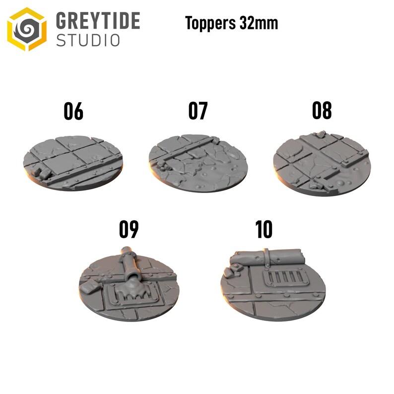 Anvil Wardens - Toppers 32mm 2 - 16k Resin - GreyTide Studio - Drakes / Space Warriors / Bitz / Tabletop / Wargaming / Grimdark image 2