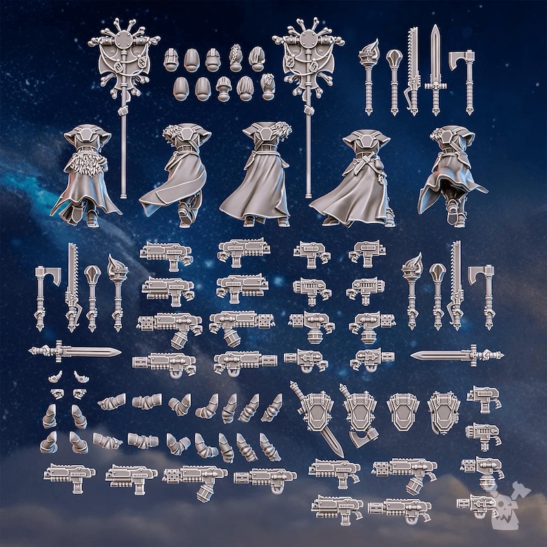 White Fangs Hunters Build Kit | 16k Resin Miniatures | 28mm 32mm Tabletop Wargaming | Unpainted image 5