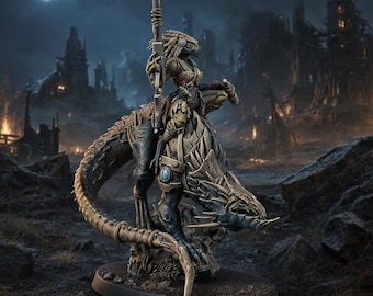 Coalition Krooll Wild Rider | 16k Resin Miniatures | 28mm 32mm Tabletop Wargaming | Unpainted