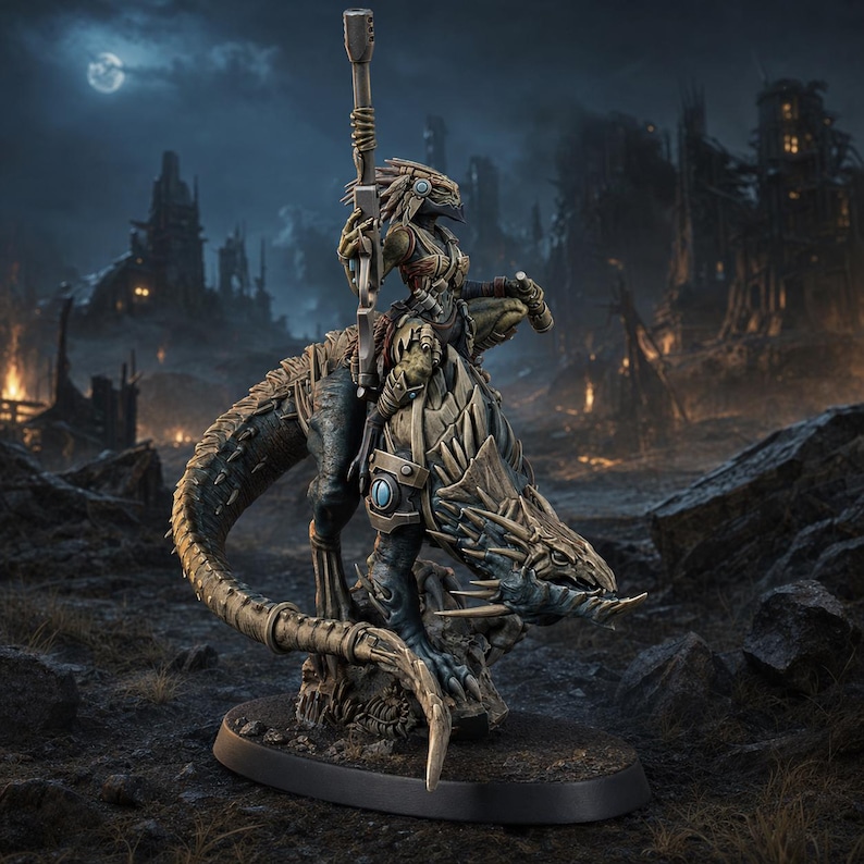 Coalition Krooll Wild Rider | 16k Resin Miniatures | 28mm 32mm Tabletop Wargaming | Unpainted image 1