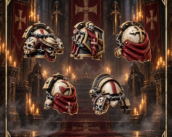 Eternal Crusaders - Shoulderpads #2 - 16k Resin - GreyTide Studio - Templar Warriors / Space Warriors / Bitz / Wargaming / Grimdark