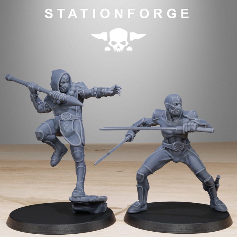 Bufones de Grimcorp / Miniaturas de resina Station Forge 16k / 28 mm 32 mm para juegos de guerra de mesa / Sin pintar imagen 4