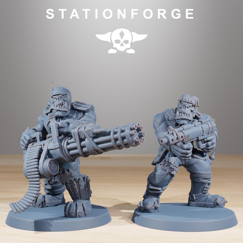 Orks Orkaz Skillers | Station Forge 16k Resin Miniatures | 28mm 32mm Tabletop Wargaming | Unpainted image 7
