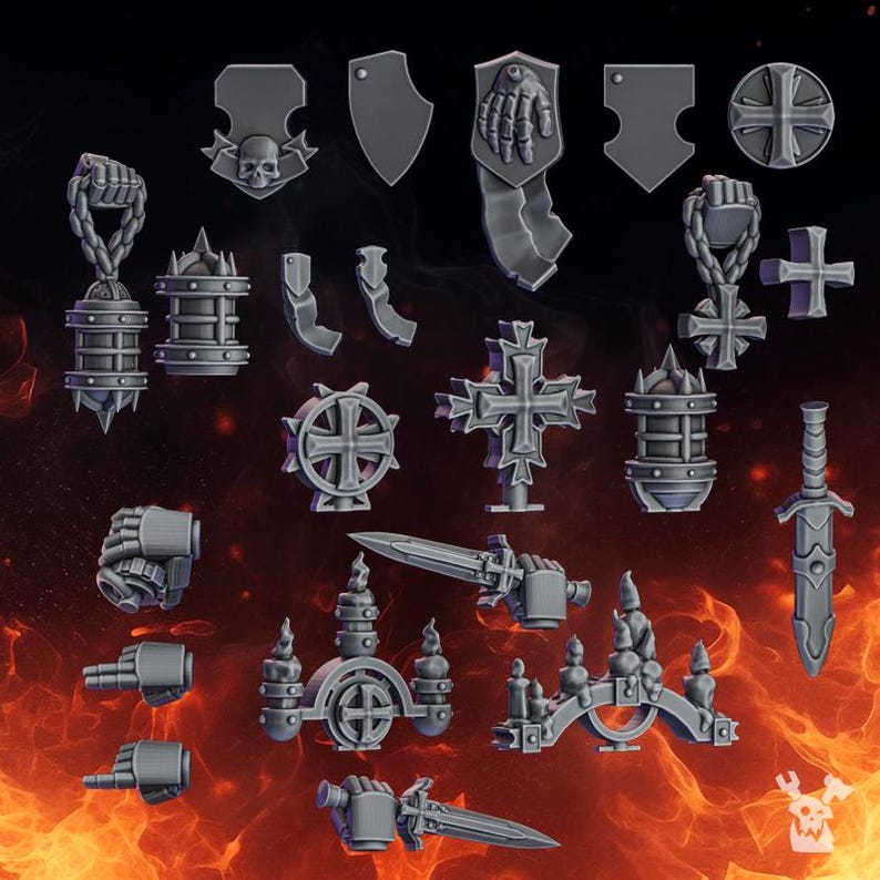 Pactum Aeternum Crusader Dekor - 16k Resin - DakkaDakka - Templerkrieger / Bitz / Tabletop / Wargaming / Grimdark Bild 2
