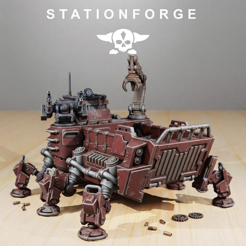 Tanque de transporte de carroñeros / Station Forge 16k Miniaturas de resina / 28 mm 32 mm Juegos de guerra de mesa / Sin pintar imagen 8