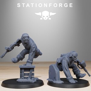 Grimguard Paintball-Trupp | Station Forge 16k Resin-Miniaturen | 28 mm/32 mm Tabletop-Wargaming | Unbemalt Bild 4