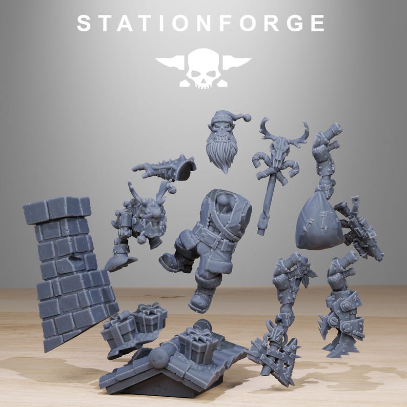 Orks Orkaz Claus | Station Forge 16k Figurines en résine | 28 mm 32 mm Jeux de guerre sur table | Non peintes image 7