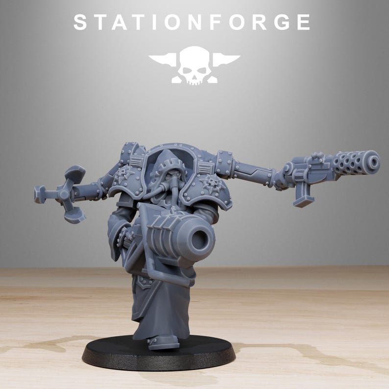 Plünderer-Infanterie (Volatiles) | Station Forge 16k Resin-Miniaturen | 28 mm/32 mm Tabletop-Wargaming | Unbemalt Bild 3