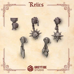 Crimson Lords - Relic hands decoration - 16k Resin - GreyTide Studio - Blood / Space Warriors / Bitz / Tabletop / Wargaming / Grimdark image 2