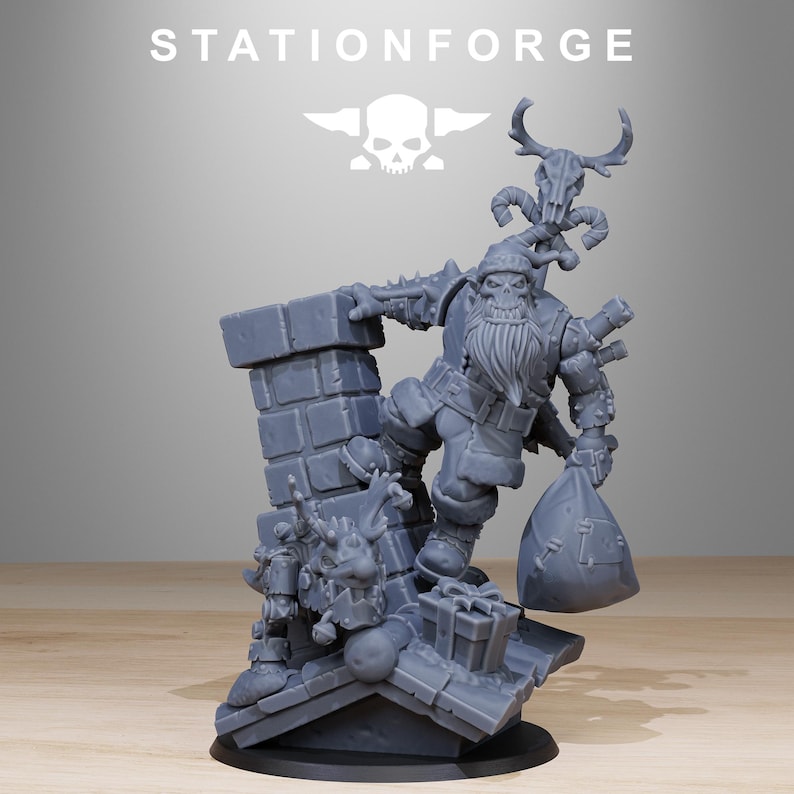 Orks Orkaz Claus | Station Forge 16k Figurines en résine | 28 mm 32 mm Jeux de guerre sur table | Non peintes image 2