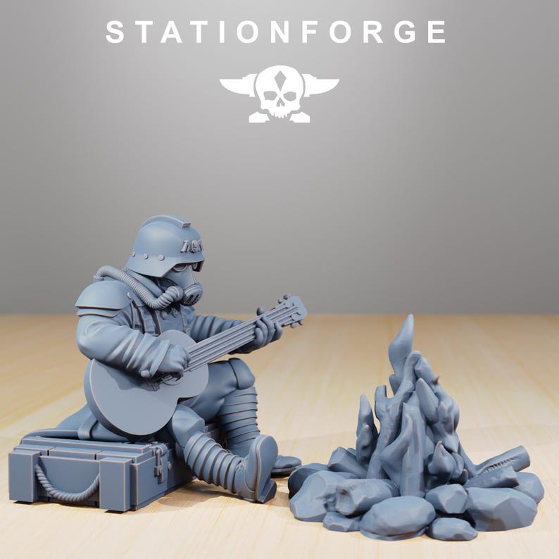 Grimguard Comrades | Station Forge 16k Resin Miniatures | 28mm 32mm Tabletop Wargaming | Unpainted image 2