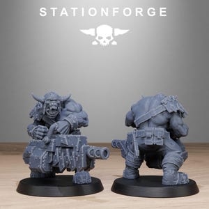 Orks Orkaz Bros Infantry | Station Forge 16k Resin Miniatures | 28mm 32mm Tabletop Wargaming | Unpainted image 5