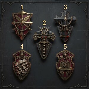 クリムゾン・ロード - シールド - 16kレジン - GreyTide Studio - 血 / スペースウォリアーズ / パーツ / テーブルトップ / ウォーゲーム / グリムダーク 画像 1