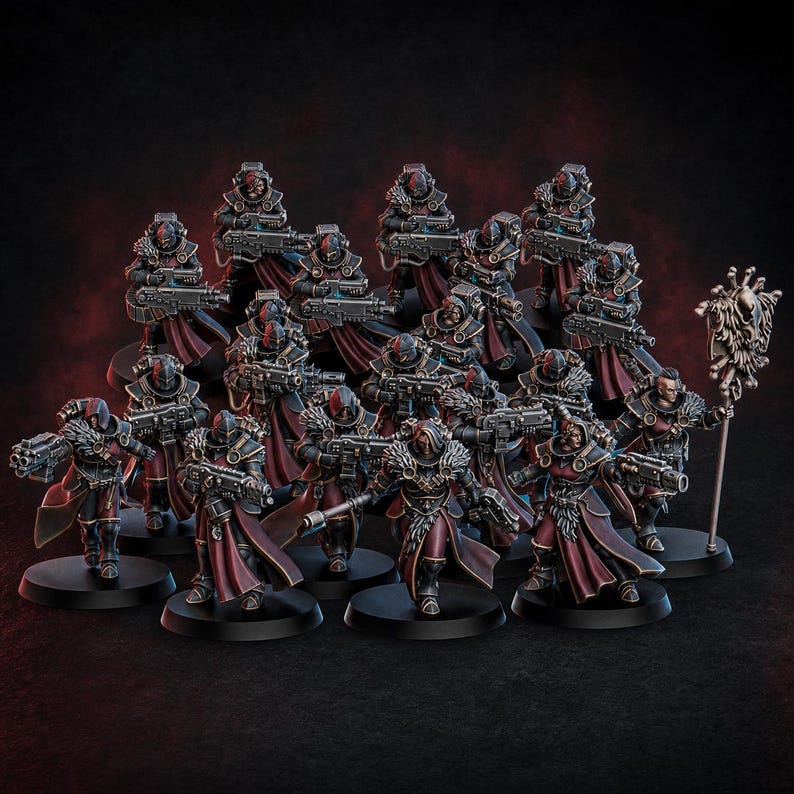 White Fangs Hunters Squad x20 | 16k Resin Miniatures | 28mm 32mm Tabletop Wargaming | Unpainted image 1