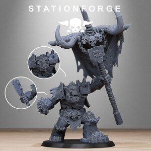 Chef Orkaz Bearer Orks | Station Forge 16k Figurines en résine | 28 mm 32 mm Jeux de figurines | Non peintes image 2