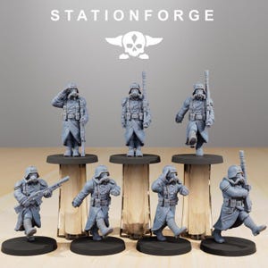 Grimguard Marching Pose | Station Forge 16k Resin Miniatures | 28mm 32mm Tabletop Wargaming | Unpainted image 9