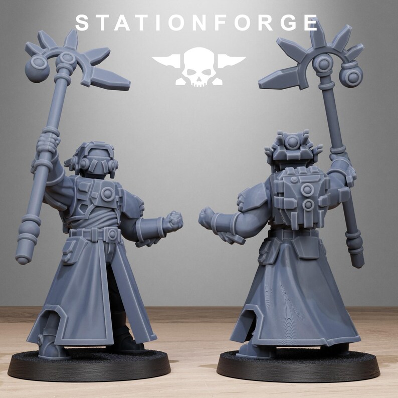 Tarion Priests | Station Forge 16k Resin Miniatures | 28mm 32mm Tabletop Wargaming | Unpainted image 4