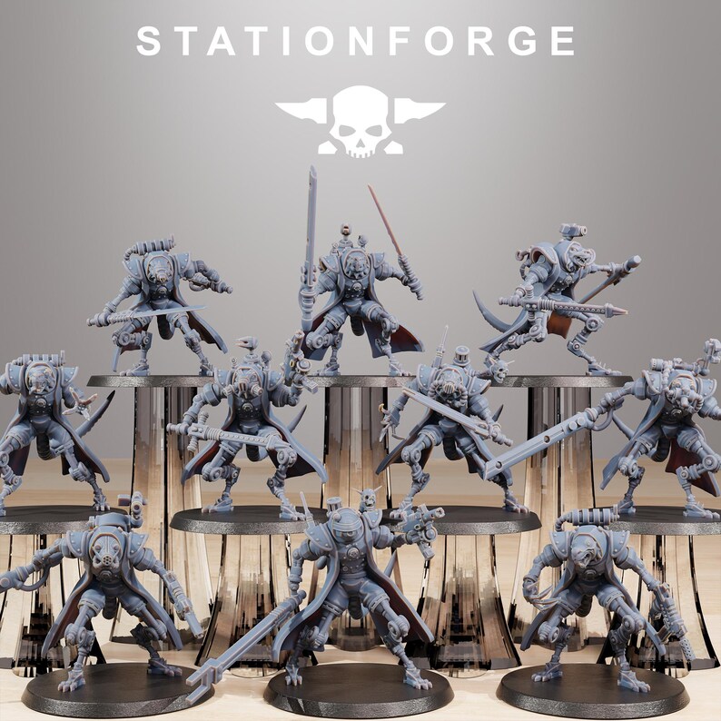 Raticus Curdsters | Station Forge 16k Resin-Miniaturen | 28 mm/32 mm Tabletop-Wargaming | Unbemalt Bild 2