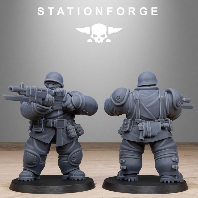 Freeguard Armored Mutants | Station Forge 16k Resin Miniatures | 28mm 32mm Tabletop Wargaming | Unpainted image 10