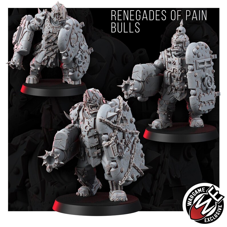 Chaos Renegades Of Pain Bulls | 16k Resin Miniatures | 28mm 32mm Tabletop Wargaming | Unpainted image 8