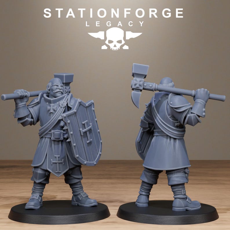 Legacy Thorncrest-Kriegerschar | Station Forge 16k Resinminiaturen | 28 mm/32 mm Tabletop-Wargaming | Unbemalt Bild 8