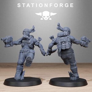 Grimguard Jungle Fighters 2 / Station Forge 16k Resin Miniatures / 28 mm 32 mm Tabletop Wargaming / Sin pintar imagen 4