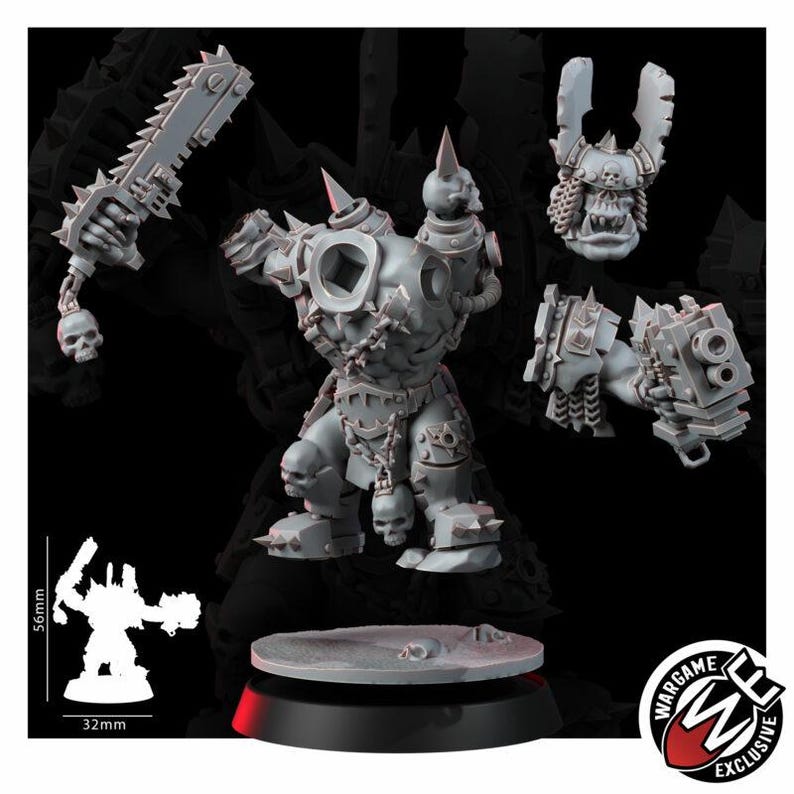 Ork Khork Choppa Goreboyz | Miniatury z żywicy 16k | 28 mm 32 mm Gry bitewne | Niepomalowane zdjęcie 4