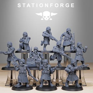 Militants | Station Forge 16k Resin Miniatures | 28mm 32mm Tabletop Wargaming | Unpainted image 8