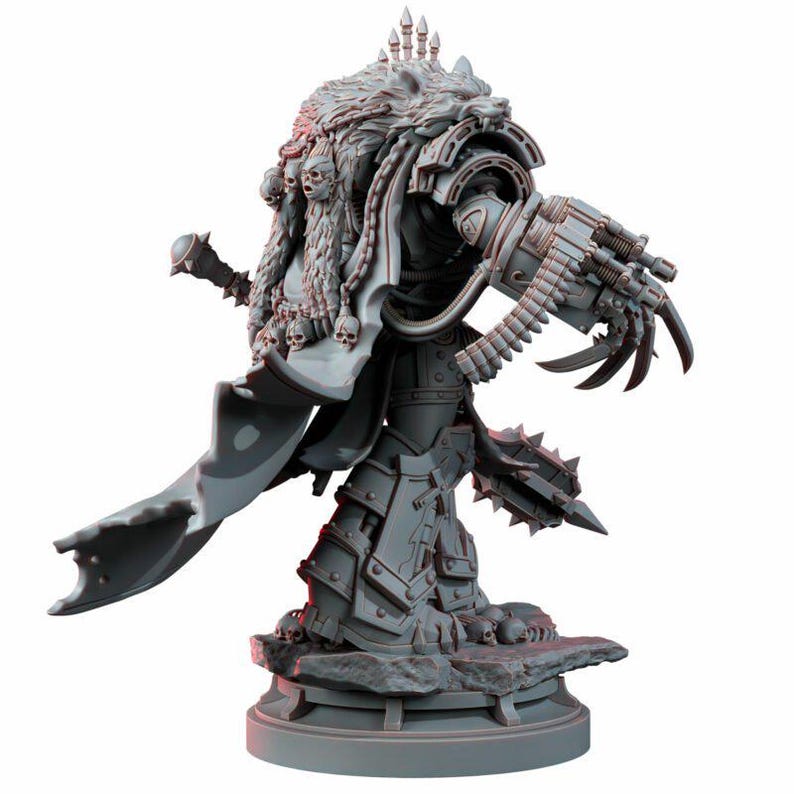 Chaos Prime The Master Of Heresy | 16k Resin Miniatures | 28mm 32mm Tabletop Wargaming | Unpainted image 5