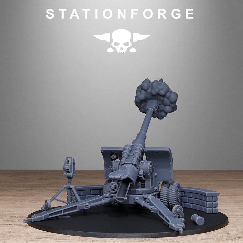 Grimguard Leichte Artillerie 2 | Station Forge 16k Resin-Miniaturen | 28 mm/32 mm Tabletop-Wargaming | Unbemalt Bild 7