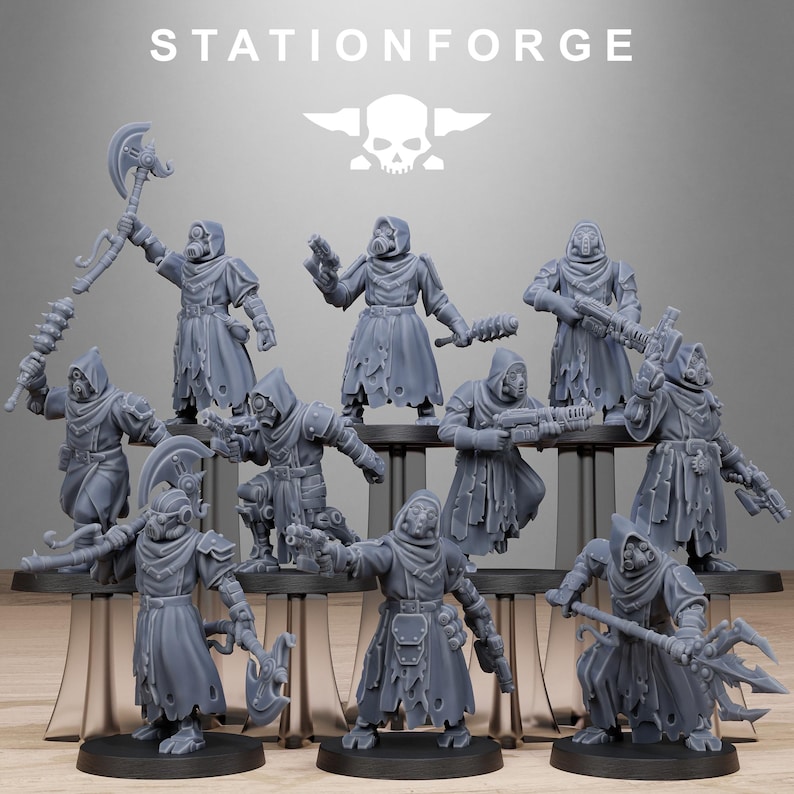 Plünderer-Henker | Station Forge 16k Resin-Miniaturen | 28 mm/32 mm Tabletop-Wargaming | Unbemalt Bild 2