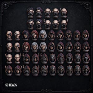 Unholy Space Coven Heads – 50 elementów żywicznych 16K (Sisterhood Wargaming) zdjęcie 1