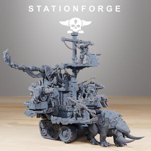 Orks Orkaz Death Mountain | Station Forge 16k Resin-Miniaturen | 28 mm 32 mm Tabletop-Wargaming | Unbemalt Bild 2