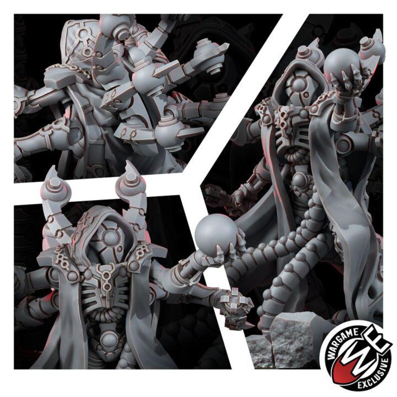 Necrocyborg Awaken Lord | 16k Resin Miniatures | 28mm 32mm Tabletop Wargaming | Unpainted image 5