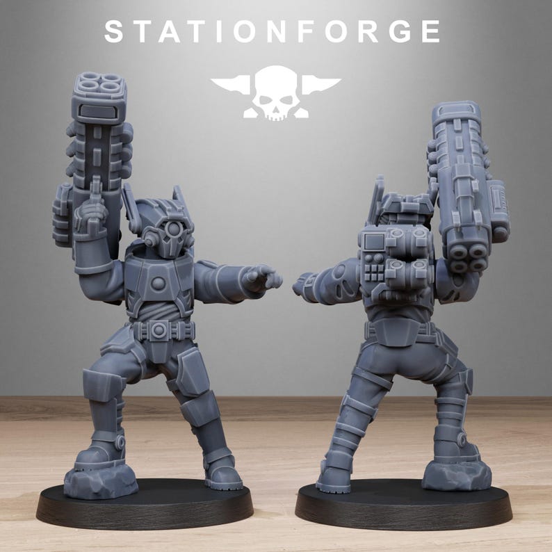 Tarion Schwere Infanterie | Station Forge 16k Resin-Miniaturen | 28 mm/32 mm Tabletop-Wargaming | Unbemalt Bild 5
