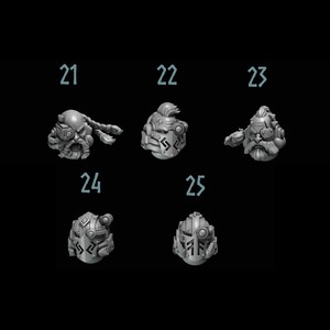 Primal Hounds - Heads #5 - 16k Resin - GreyTide Studio - Wolves / Space Warriors / Bitz / Tabletop / Wargaming / Grimdark image 2