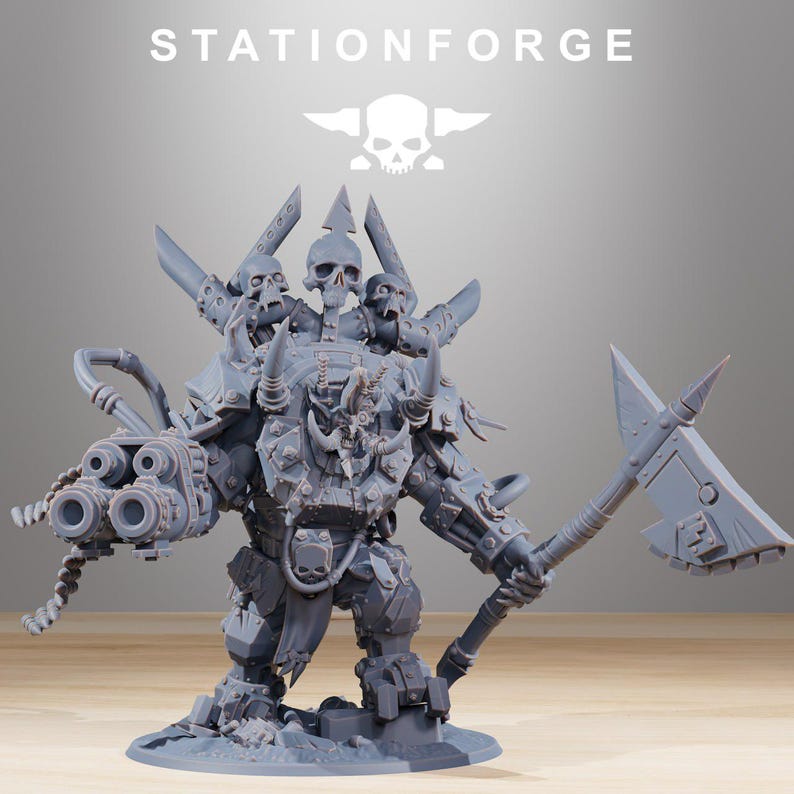 Orks Orkaz Troll Boss | Station Forge 16k Resin Miniatures | 28mm 32mm Tabletop Wargaming | Unpainted image 6