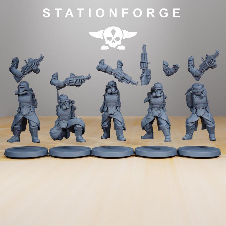 Grimguard Tinkers | Station Forge 16k Resin Miniatures | 28mm 32mm Tabletop Wargaming | Unpainted image 3