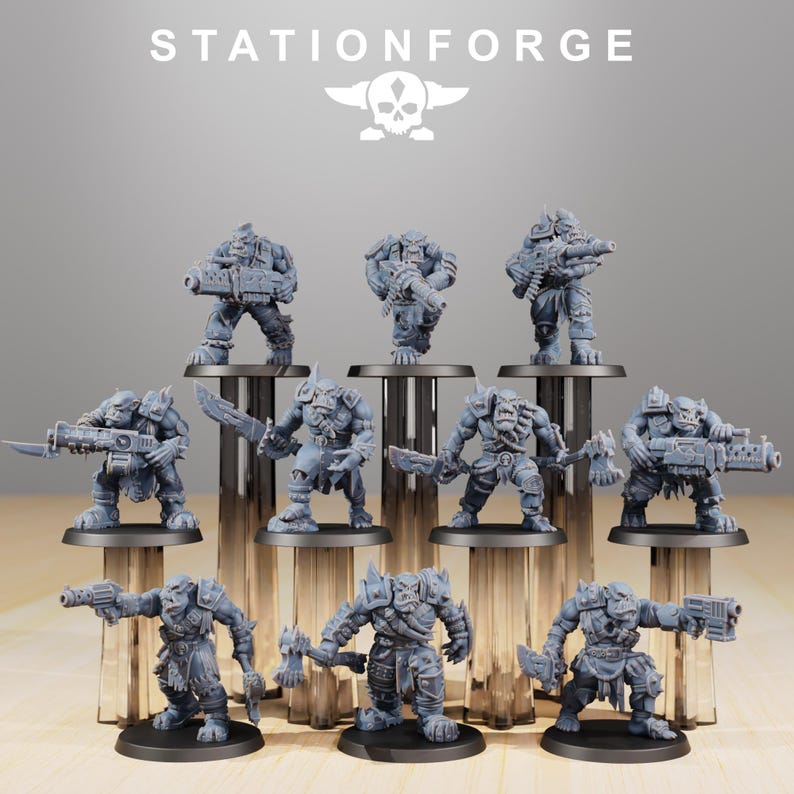 Orks Orkaz Strappaz | Station Forge 16k Resin Miniatures | 28mm 32mm Tabletop Wargaming | Unpainted image 2