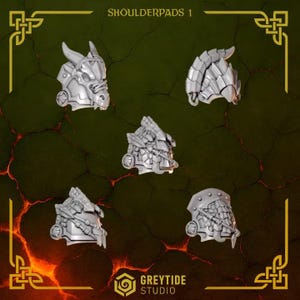 Anvil Wardens – Schulterpanzer 1 – 16k Resin – GreyTide Studio – Drakes / Weltraumkrieger / Einzelteile / Tabletop / Wargaming / Grimdark Bild 2