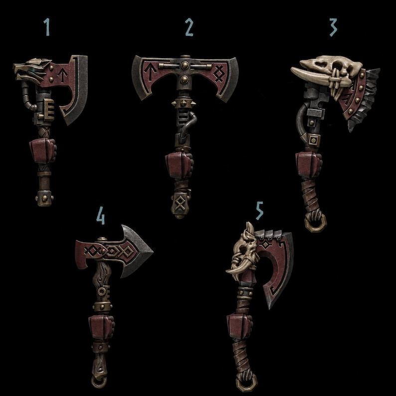 Primal Hounds - Axes - 16k Resin - GreyTide Studio - Wolves / Space Warriors / Bitz / Tabletop / Wargaming / Grimdark zdjęcie 1