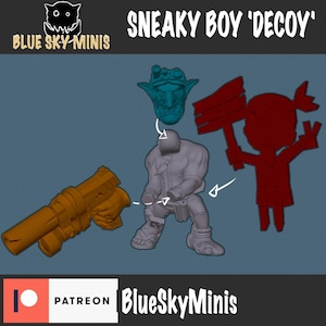 Sneaky Boy Decoy - Orc Character - 16k Resin - Blue Sky Minis - Orcs / Tabletop / Wargaming / Grimdark image 3