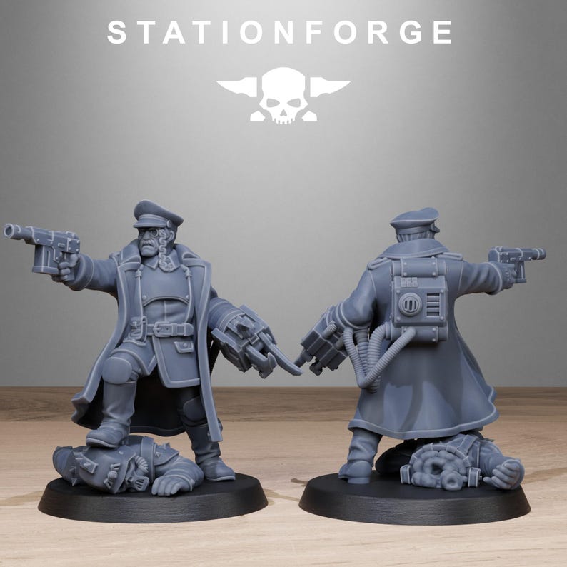Freeguard Officer | Station Forge 16k Resin Miniatures | 28mm 32mm Tabletop Wargaming | Unpainted image 4