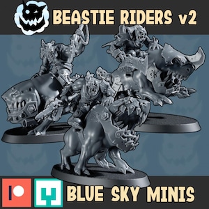 Beastie Riders Orc Squad - 16k Resin - Orcs / Tabletop / Wargaming / Grimdark image 2