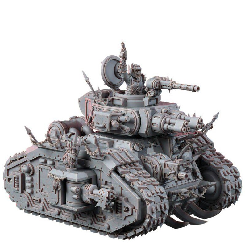 Chaos Degrader Battle Tank | 16k Resin Miniatures | 28mm 32mm Tabletop Wargaming | Unpainted image 8